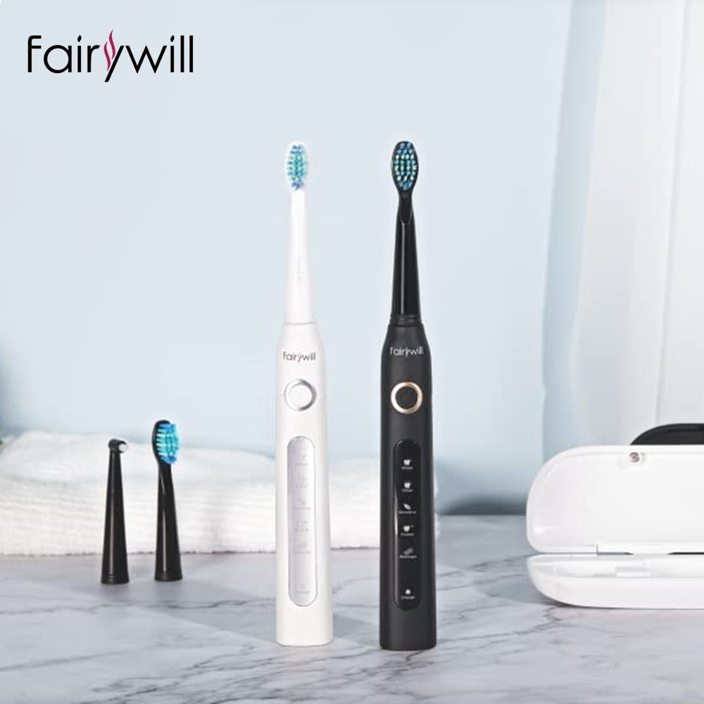 D7 Sonic Electric Toothbrushes with 5 Modes, Smart Timer, Rechargeable, and 8 Super Whitening Toothbrush Heads for Adults and Kids