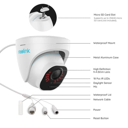 Reolink 5MP PoE Smart Security Camera: Outdoor Infrared Night Vision Dome IP Cam with Person/Vehicle Detection - Top-Notch Surveillance Technology