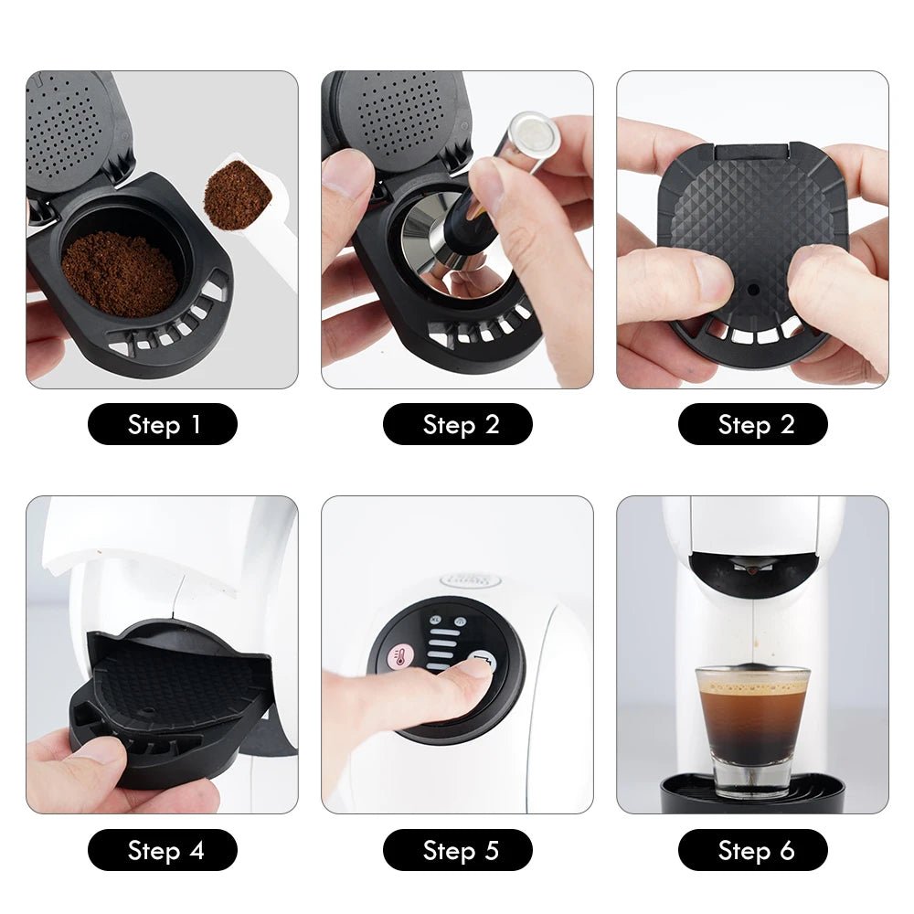 Refillable Reusable Coffee Capsule Adapter for Dolce Gusto Coffee Capsule Convert Compatible with Genio S Piccolo XS Machine