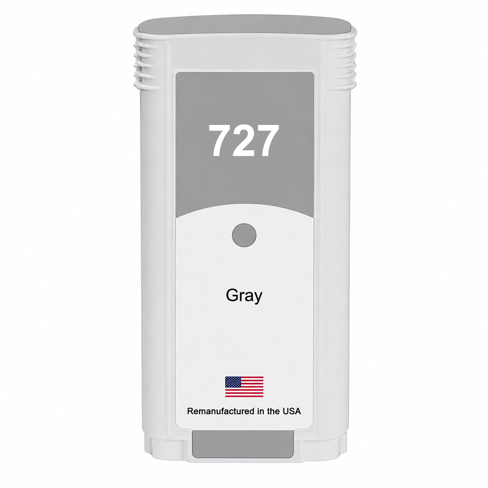 U.S. Remanufactured for HP 727 130ml (B3P24A) Gray Ink Cartridges