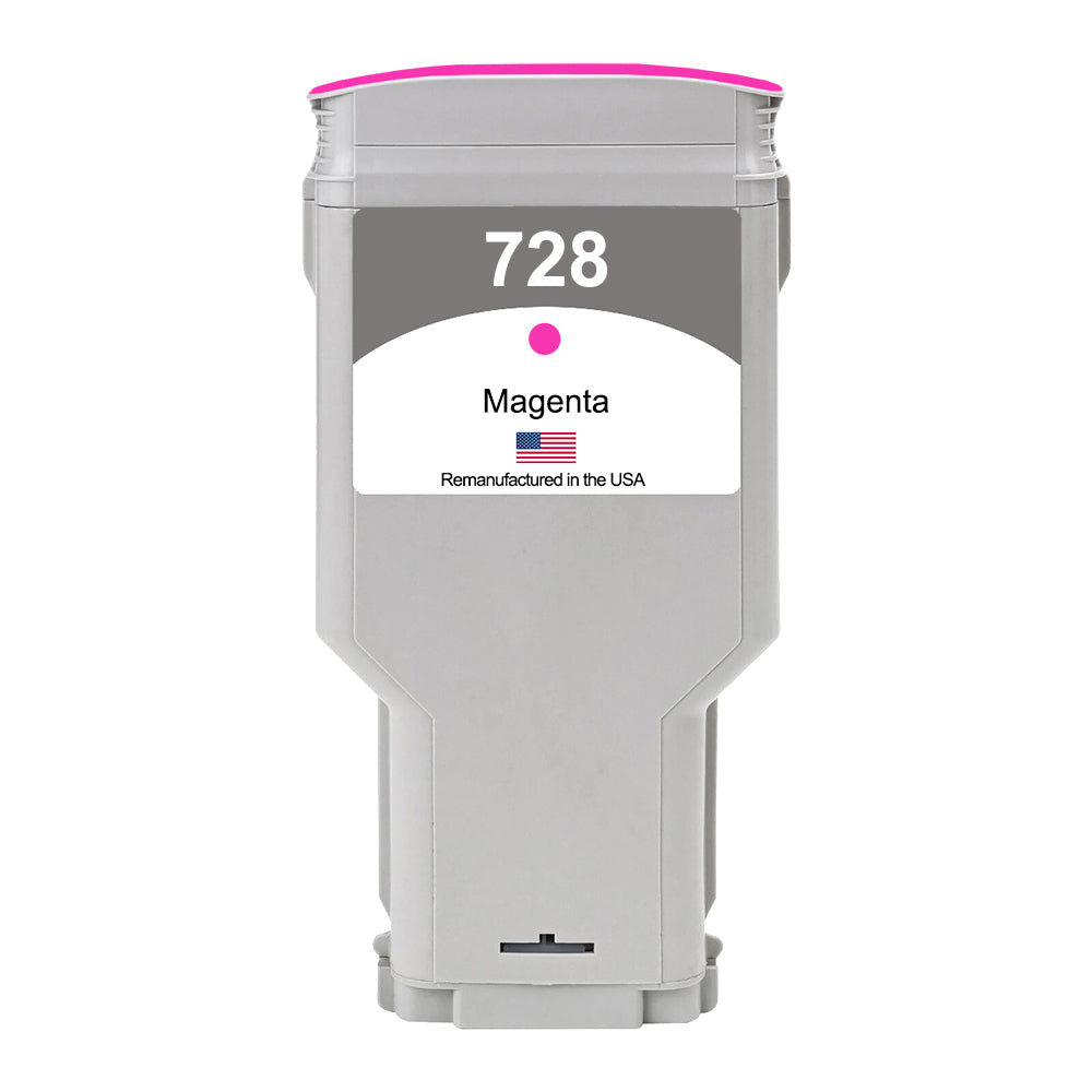 U.S. Remanufactured for HP 728 300m (F9K16A) Magenta Ink Cartridges