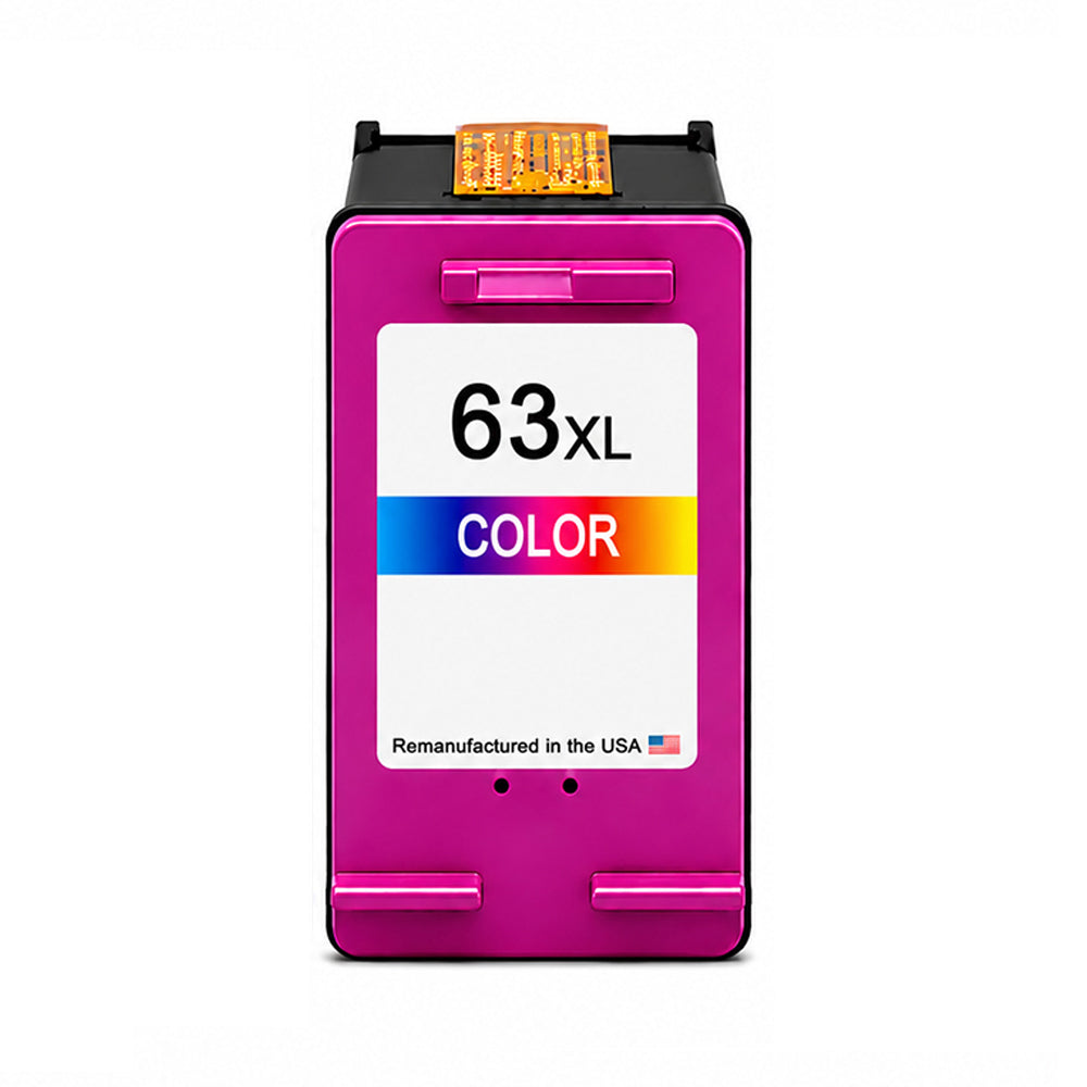 U.S. Remanufactured for HP 63XL (F6U63AN) Tri-Color Ink Cartridges