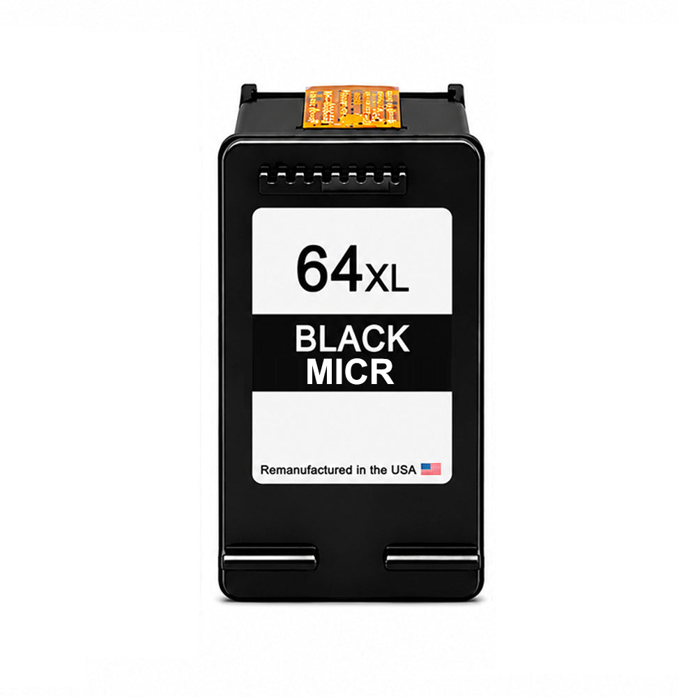 U.S. Remanufactured for HP 64XL (N9J92AN) Black MICR Ink Cartridge