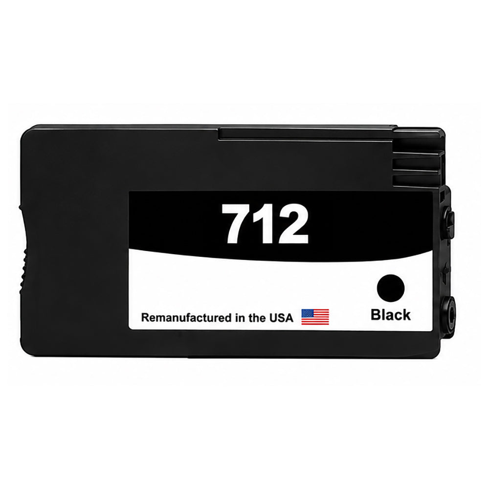 U.S. Remanufactured for HP 712 Black (3ED71A) Ink Cartridge New Chip