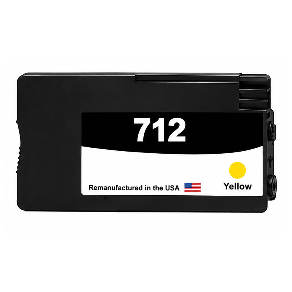 U.S. Remanufactured for HP 712 Yellow (3ED69A) 29-ml Ink Cartridge New Chip