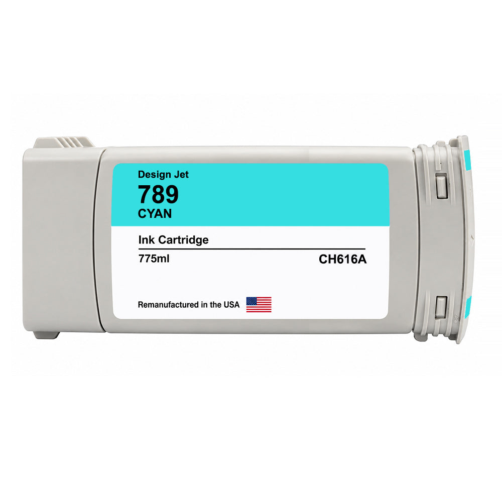 U.S. Remanufactured for HP 789 775ml (CH616A) Cyan Ink Cartridge