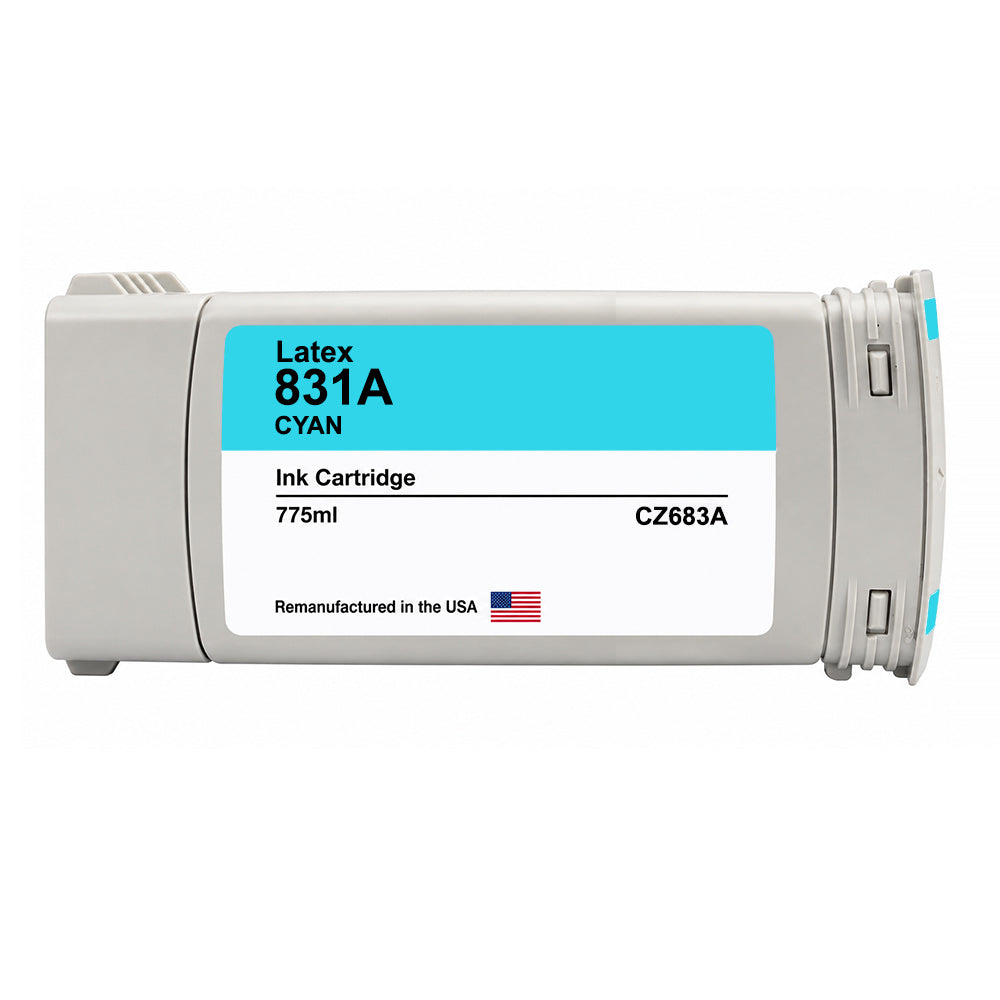 U.S. Remanufactured for HP 831A (CZ683A) Cyan Latex 775-ml Ink Cartridge