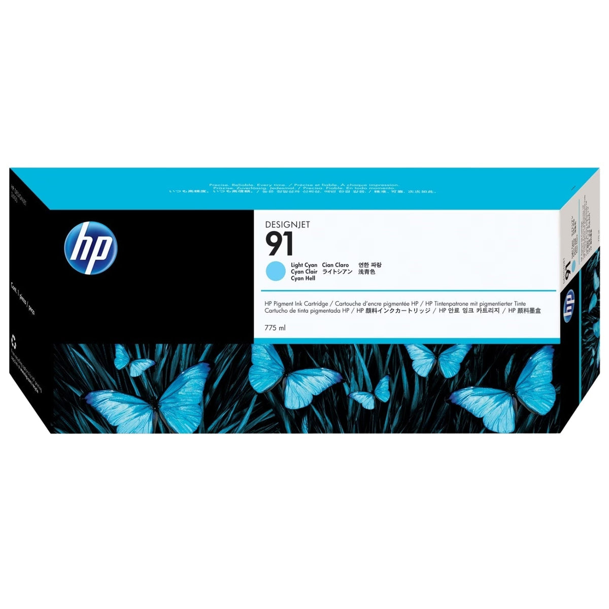 New, Pre-Owned - HP 91 775-ml (C9470A) Light Cyan Ink Cartridge