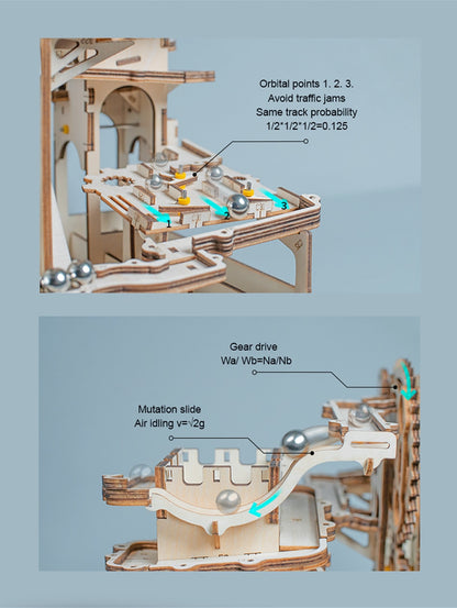 Robotime DIY 3D Wooden Puzzle Marble Run Assembly Model Building Block Stem Toy For Kids Adult for Christmas