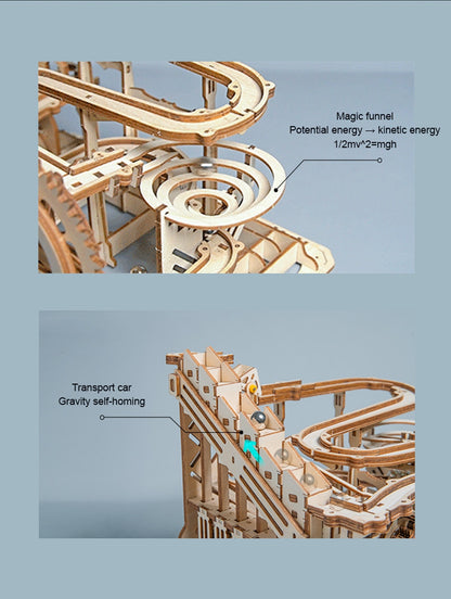 Robotime DIY 3D Wooden Puzzle Marble Run Assembly Model Building Block Stem Toy For Kids Adult for Christmas