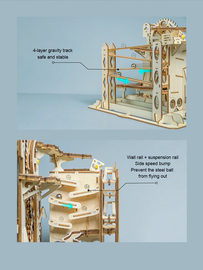 Robotime DIY 3D Wooden Puzzle Marble Run Assembly Model Building Block Stem Toy For Kids Adult for Christmas