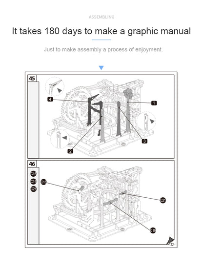 Robotime DIY 3D Wooden Puzzle Marble Run Assembly Model Building Block Stem Toy For Kids Adult for Christmas