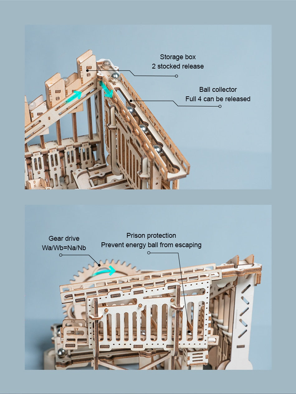 Robotime DIY 3D Wooden Puzzle Marble Run Assembly Model Building Block Stem Toy For Kids Adult for Christmas