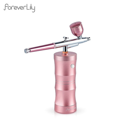 Foreverlily Mini Air Compressor Kit Air-Brush Paint Spray Gun Airbrush For Nail Art Tattoo Craft Cake Face Nano Fog Mist Sprayer