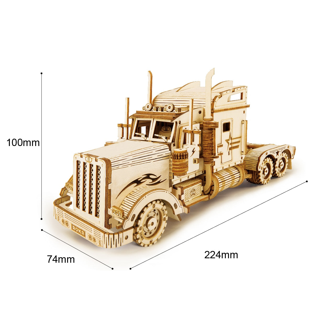 Robotime Rokr 3D Wooden Puzzle Montessori Toys Steam Train, Army Jeep, Heavy Truck Model Building Kits for Kids