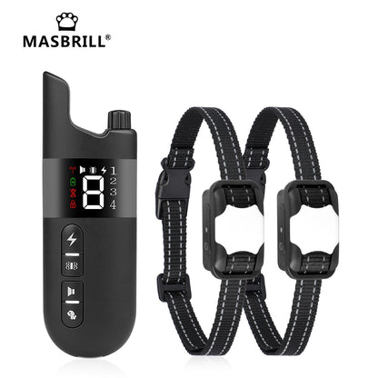 MASBRILL 800m Electric Dog Training Collar Light IP7 Waterproof Pet Remote Control  With Shock Vibration Sound Function Collars