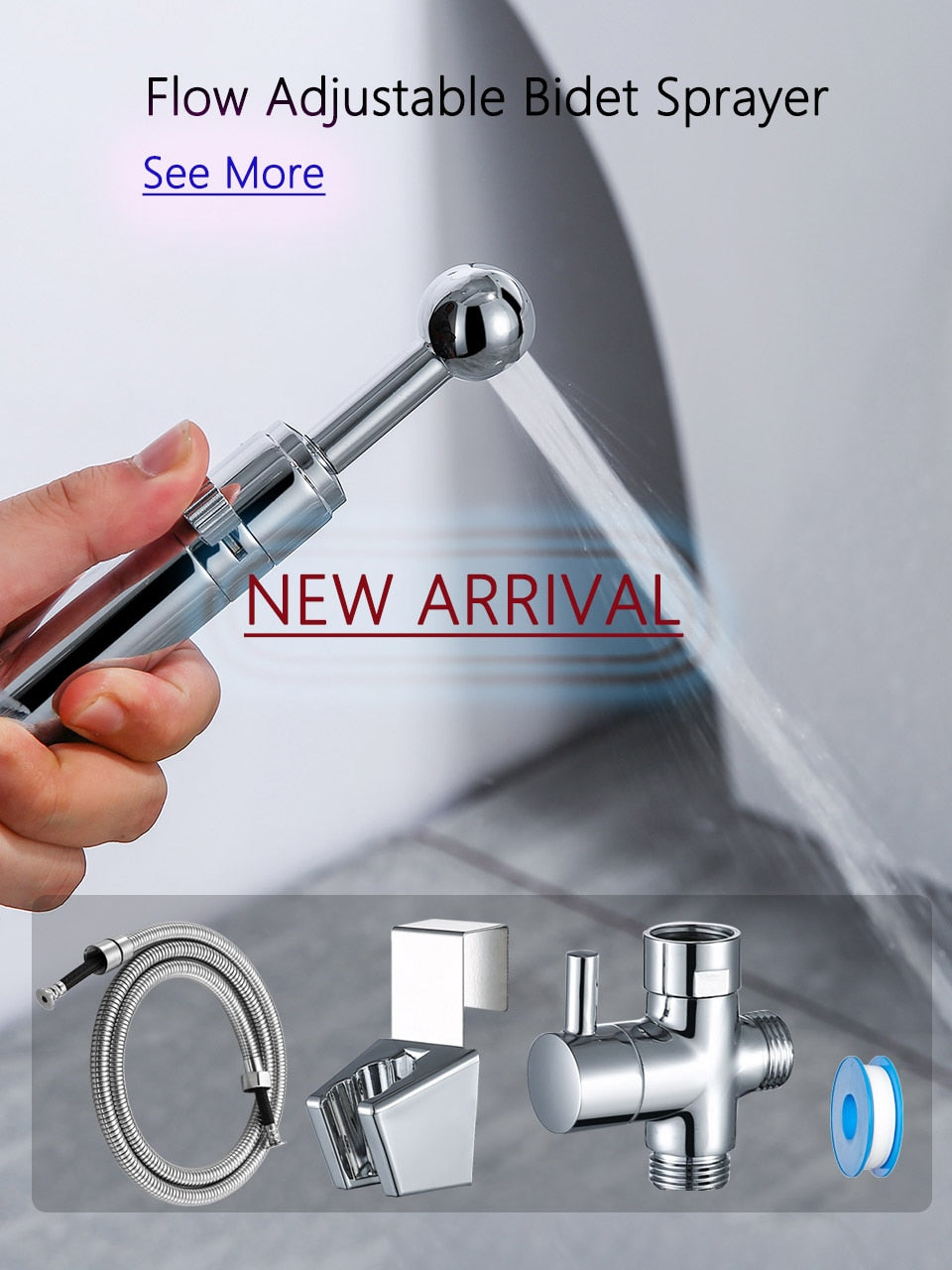 Stainless Steel Handheld Bidet Sprayer Set for Toilet - Bathroom Hand Bidet Faucet with Self-Cleaning Shower Head