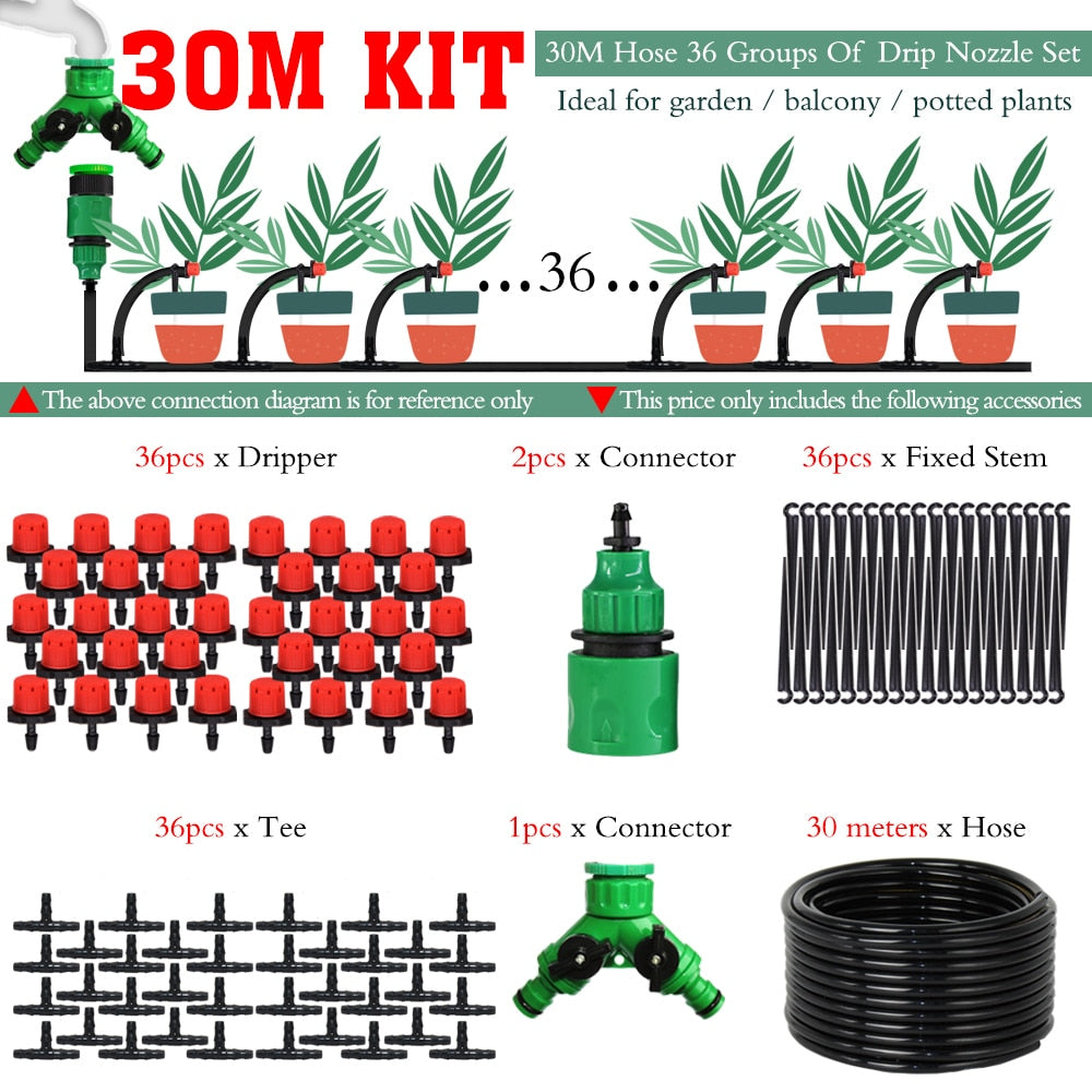 Adjustable Drippers Micro Drip Watering Kits - MUCIAKIE DIY Drip Irrigation System for Automatic Watering Garden Hose (50M-5M)