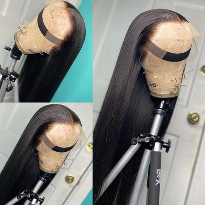 Straight 13X4 HD Lace Front Human Hair Wigs - Peruvian Remy Elegance