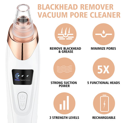 Blackhead Remover Vacuum Pore Cleaner Facial Cleaning Black Dots Suction Exfoliating Beauty Acne Pimple Remover Tool Skin Care