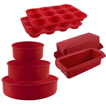 Pastry Silicone Baking Pan - Round and Rectangle Bakery Molds for Pastries, Muffins, and Cakes