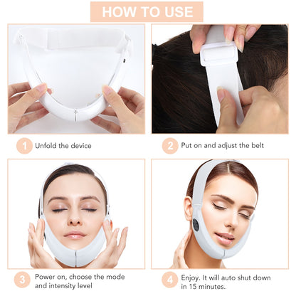 EMS Facial Lifting Device Facial Massager LED Photon Therapy Face Slimming Vibration Chin V Line Lift Belt Cellulite Jaw Device