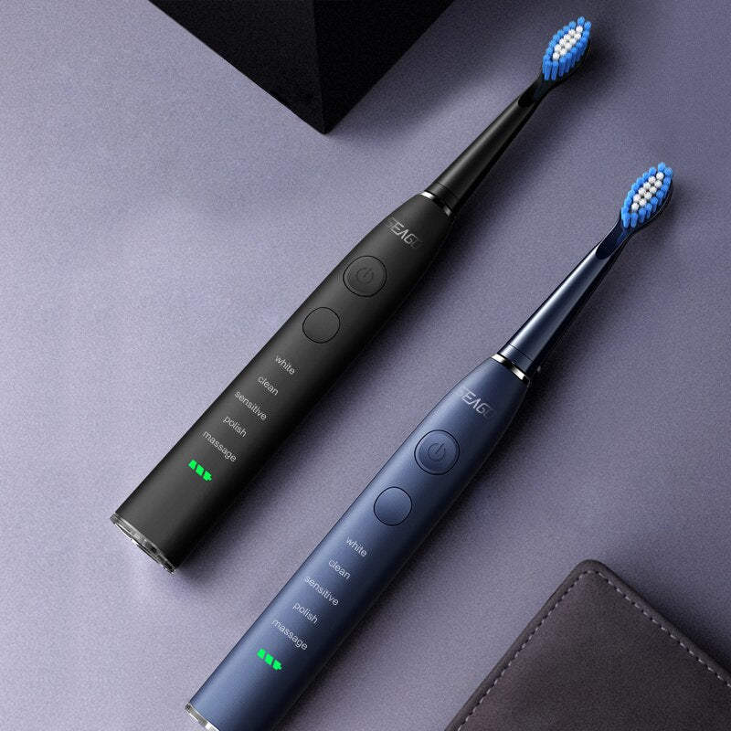 Seago Electric Sonic Toothbrush USB Rechargeable Adult 360 Days Long Battery Life with 4 Replacement Heads Gift SG-575