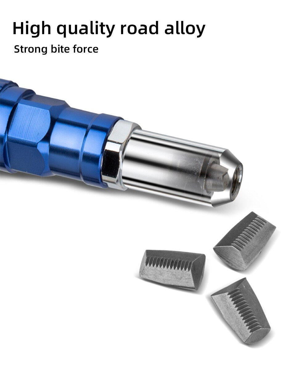 Cordless Electric Rivet Gun with Drill Adapter: 2.4mm-4.8mm Rivet Nut Gun for Effortless Insert Nut Pulling and Riveting