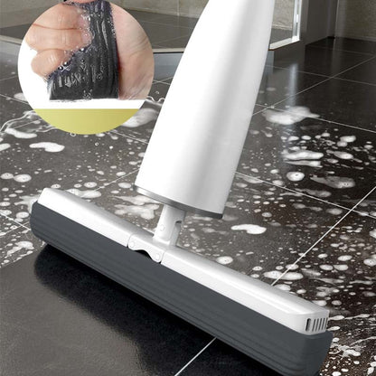 180-Degree Self-Wringing Squeeze Mop with PVA Sponge Heads - Efficient Floor Washing Solution for Household Cleaning