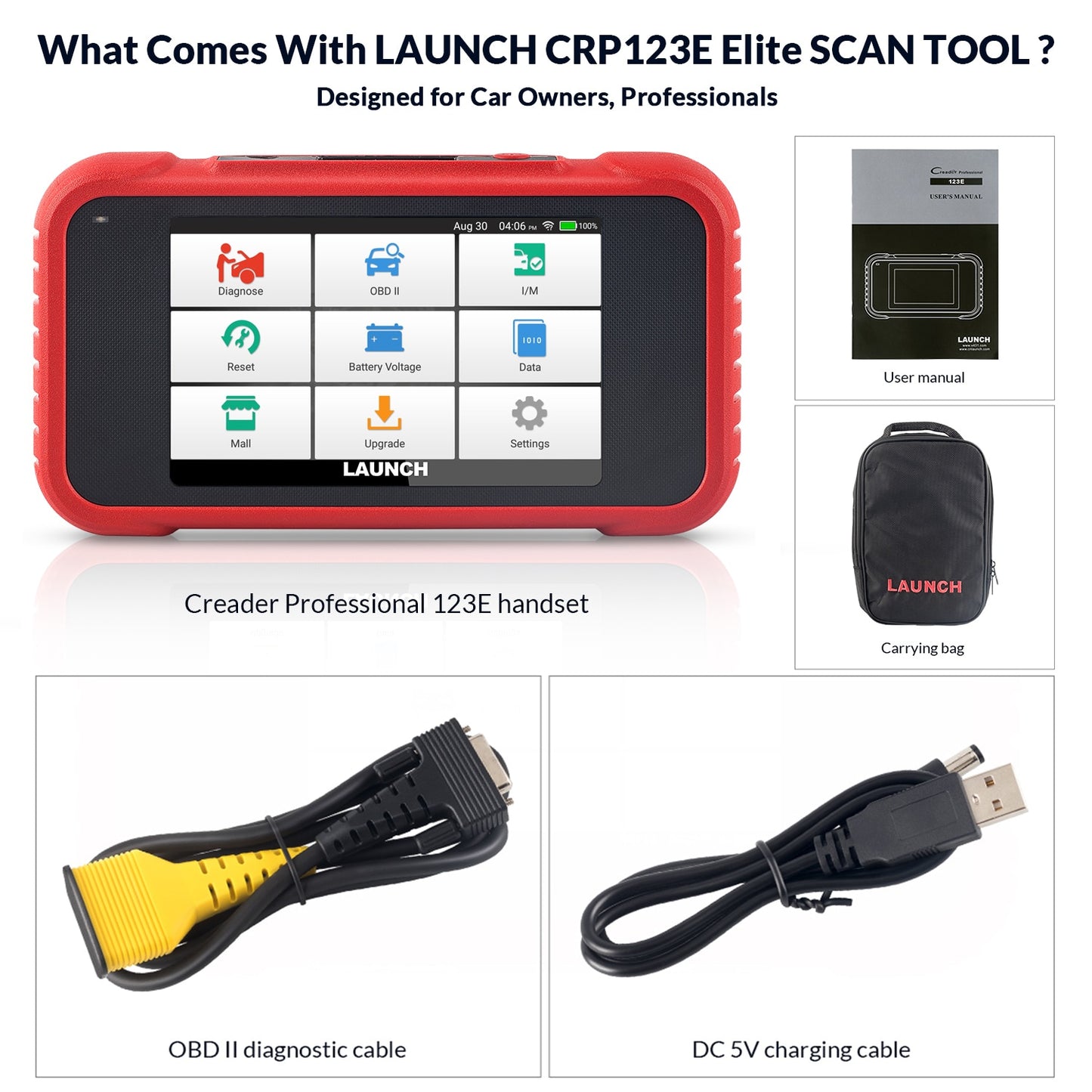LAUNCH X431 CRP123E OBD2 Scanner ENG ABS Airbag SRS AT Auto Diagnostic Tool 3 Reset Code Reader Automotive tools PK CRP123