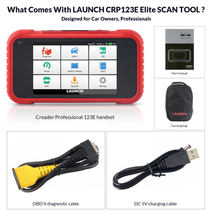 Launch X431 CRP123E OBD2 Scanner ENG ABS Airbag SRS AT Creader 123E Diagnostic Tool OBDII EOBD Code Reader Lifetime Free Update