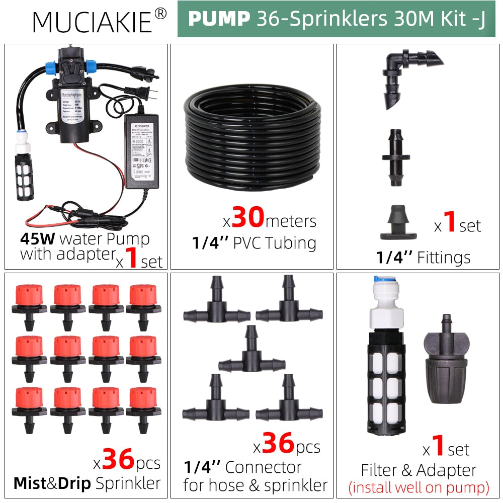 Adjustable Drippers Micro Drip Watering Kits - MUCIAKIE DIY Drip Irrigation System for Automatic Watering Garden Hose (50M-5M)