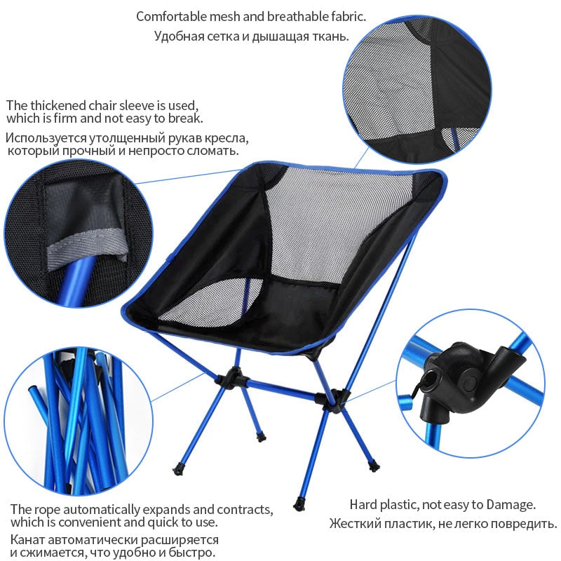 Portable Folding Moon Chair: Detachable, Lightweight Outdoor Camping Chair for Beach, Fishing, Travel, Hiking, and Picnic