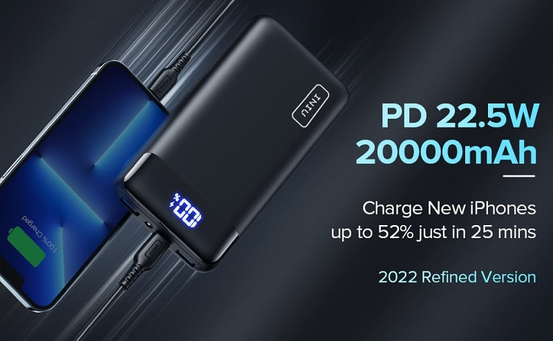 INIU Powerbank 20000mAh 22.5W PD3.0 QC4.0 Fast Charging LED Power Bank Portable Charger For iPhone 14 13 12 Pro Max iPad Samsung