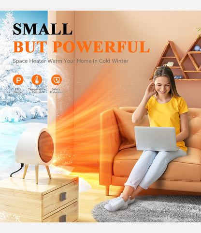 Portable Electric Fan Heater for Home - Heater, Energy Saving Bedroom Heating for Office, Space Heater for Home Heaters