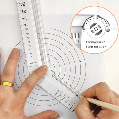 Folding Geometric Drawing Ruler Portable Mathematical Line Circular Drawing Geometry Template Angle Measuring Drafting Tool