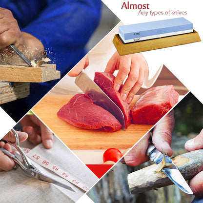 Pro-Grade 2-Stage Knife Sharpener Whetstone: 240-10000 Grit Sharpening Stones for Precision Kitchen Tool