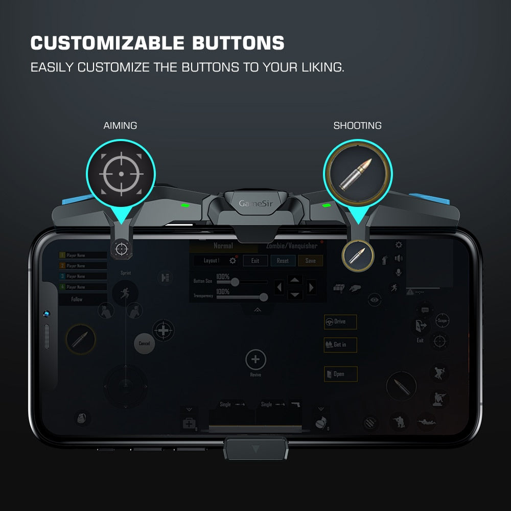 Plug and Play GameSir F4 Falcon Mobile Phone Game Controller - PUBG Gamepad Joystick for iPhone iOS Android Cellphone Call of Duty