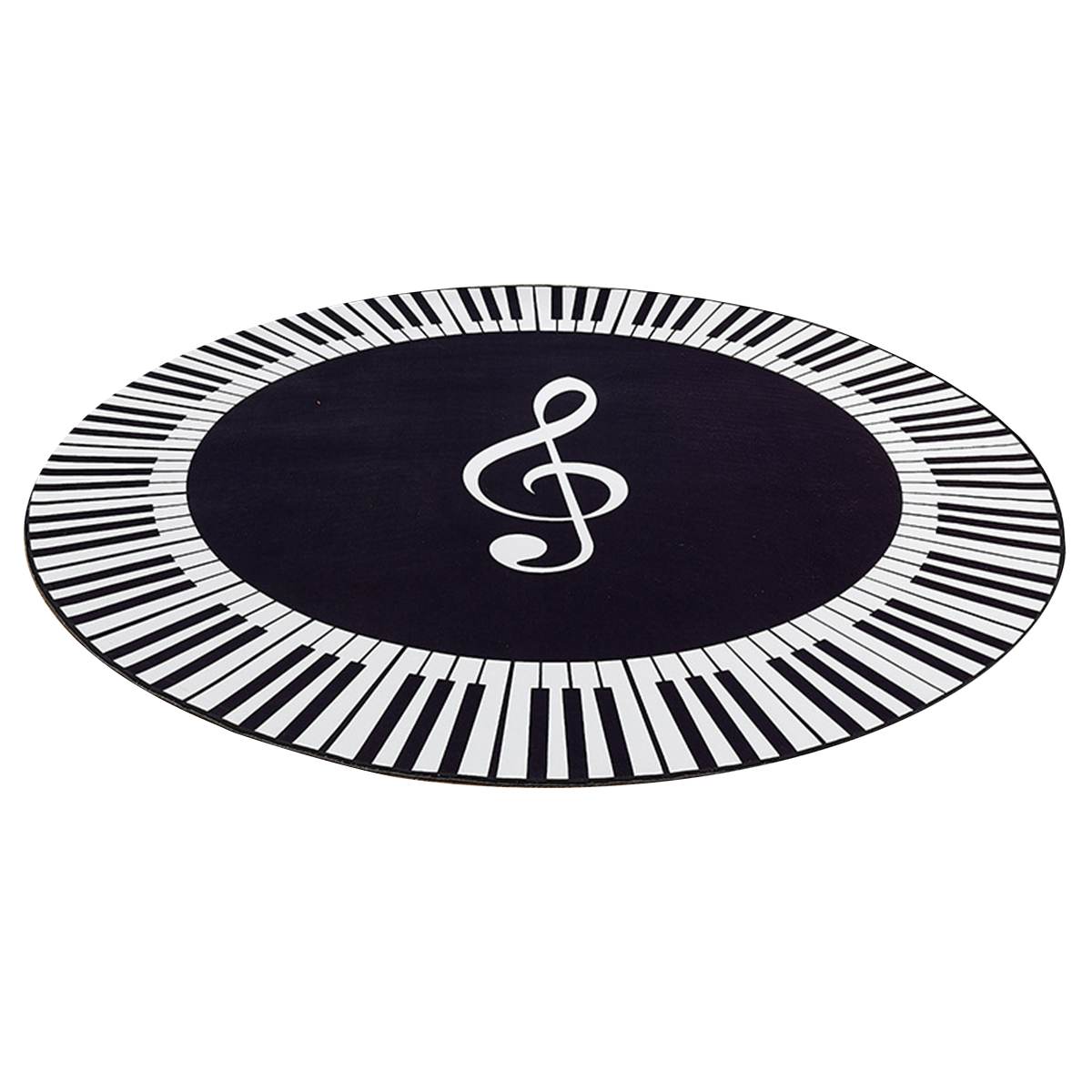 New Carpet Music Symbol Piano Keys Black White Round Carpet Anti Slip Rugs Home Bedroom Foot Pads Floor Decoration 4 sizes