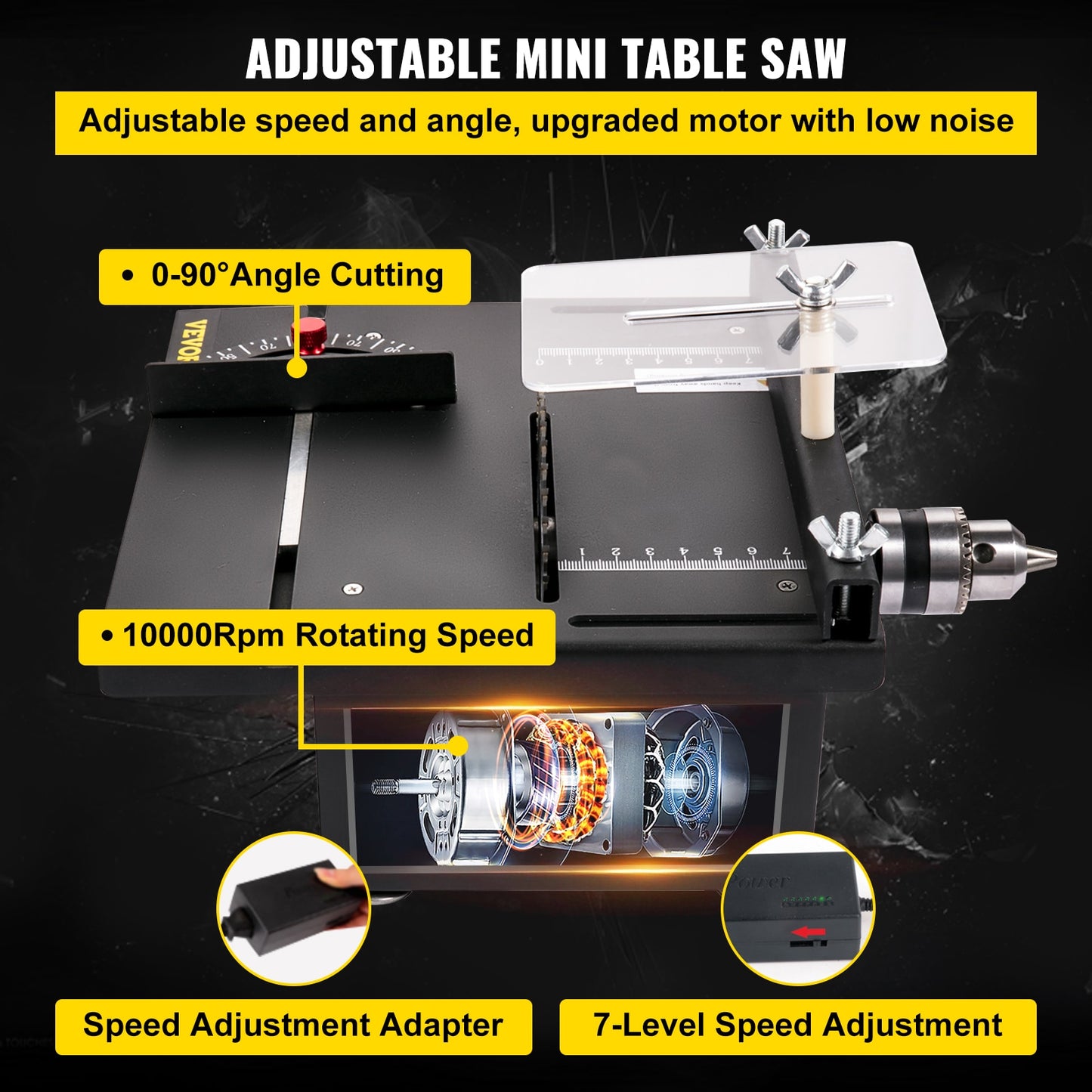 Mini Desktop Table Saw Kit - Adjustable Circular Cutter for DIY Crafting