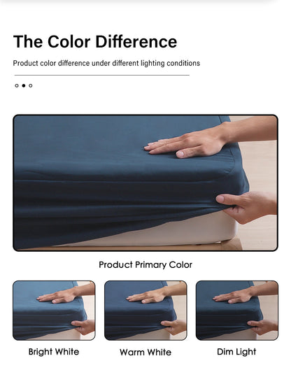 Vibrant Waterproof Fitted Sheet with Deep Pocket - Breathable Colorful Bed Cover - 1 PC
