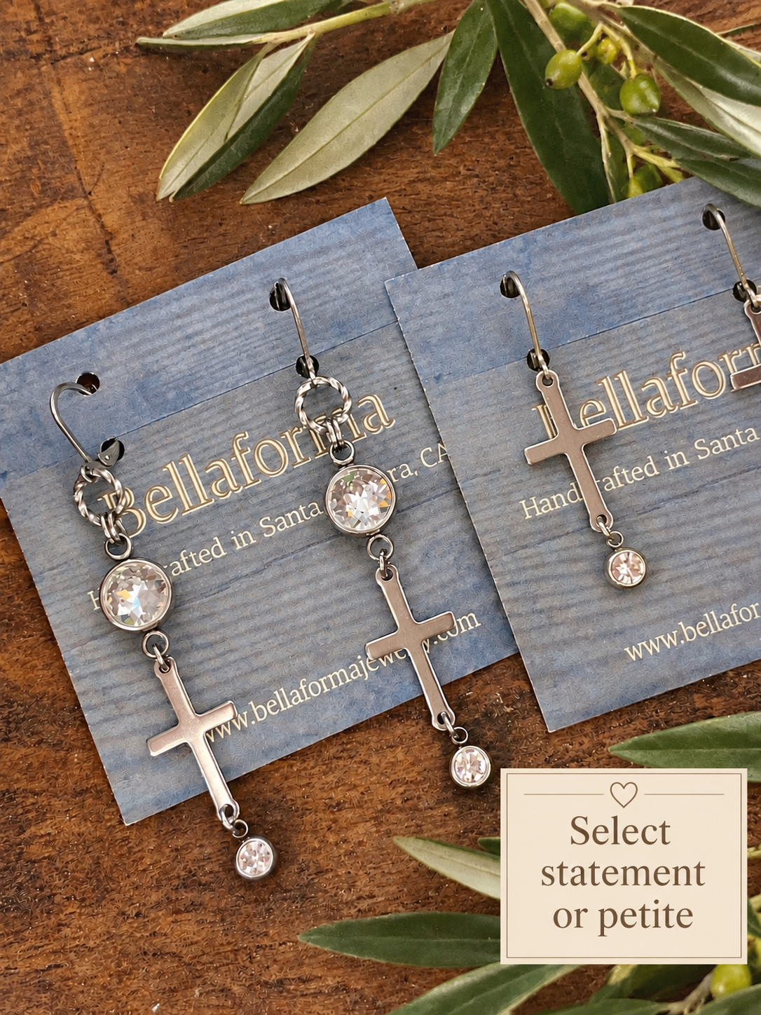 SILVER CROSS EARRINGS