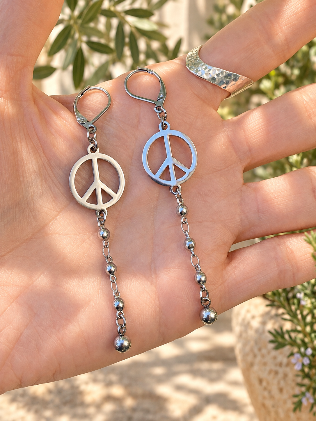 PEACE CHAIN EARRINGS
