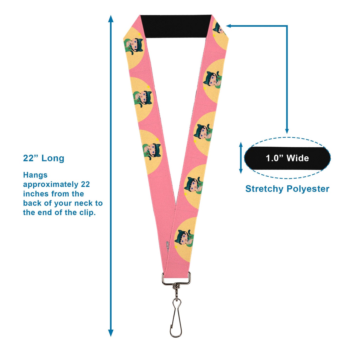 Lanyard - 1.0" - The Apothecary Diaries Chibi Maomao Cat Pose Pink/Yellow
