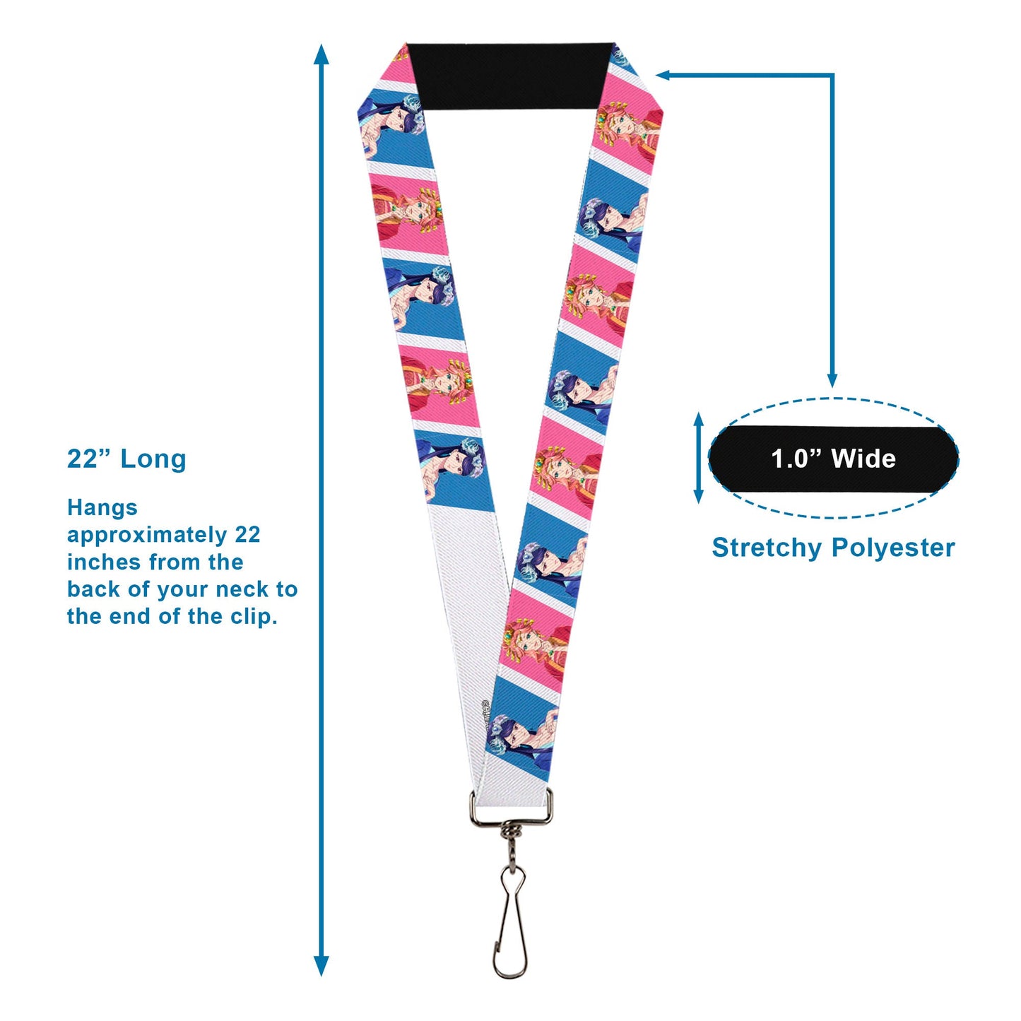 Lanyard - 1.0" - The Apothecary Diaries Gyokuyo and Lihua Pose Blocks White/Pink/Blue