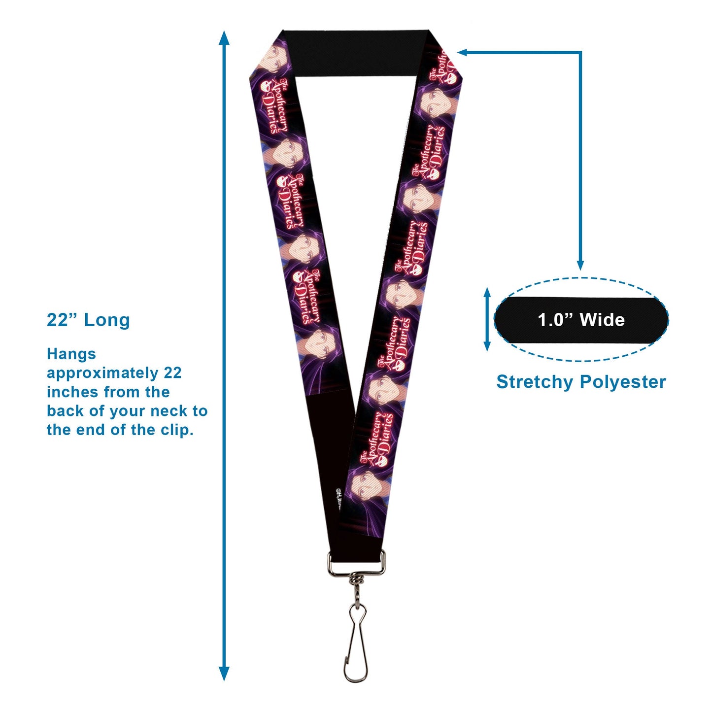 Lanyard - 1.0" - THE APOTHECARY DIARIES Jinshi Pose and Title Logo Black