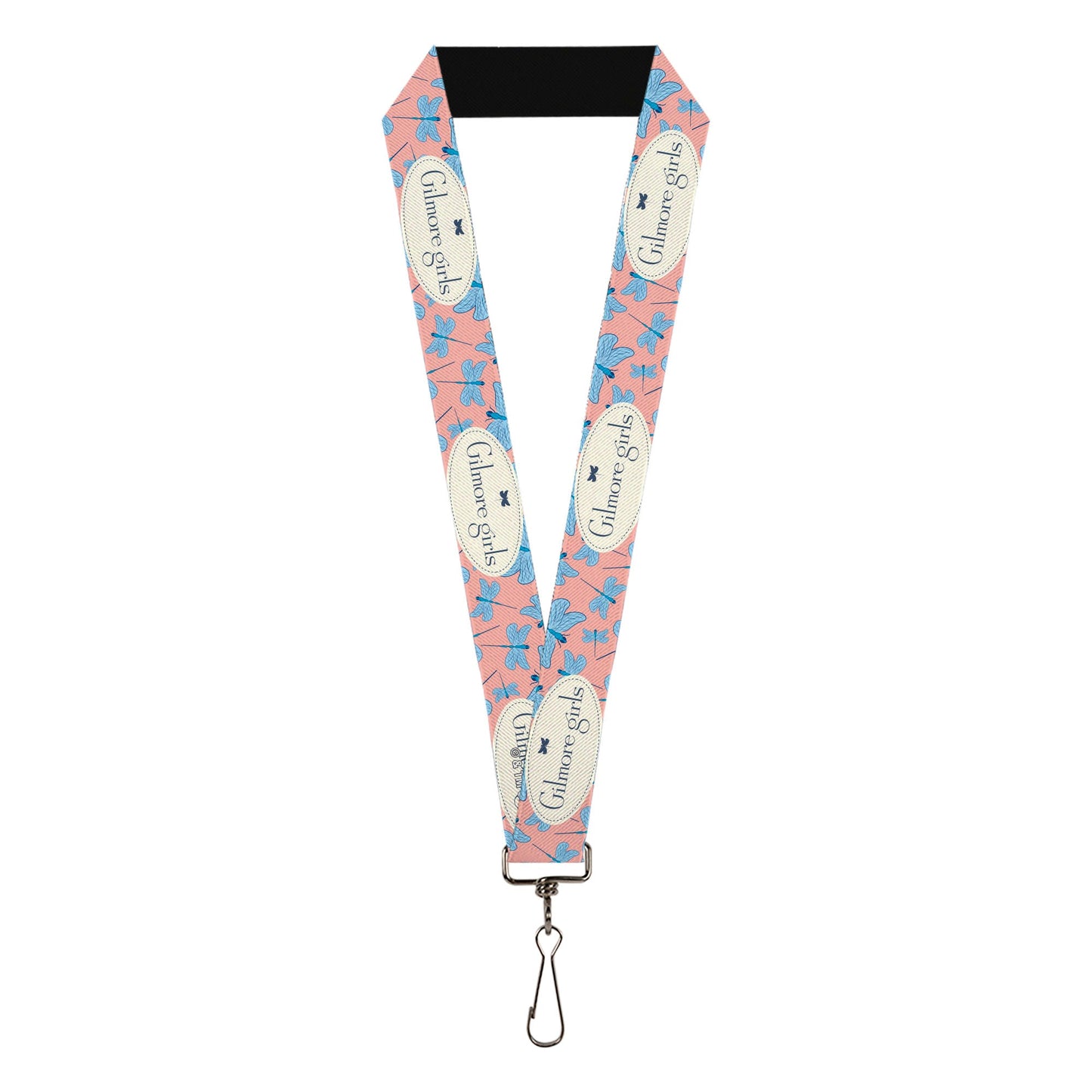 Lanyard - 1.0" - GILMORE GIRLS Dragon Flies Scattered and Title Logo Pink/White/Blues