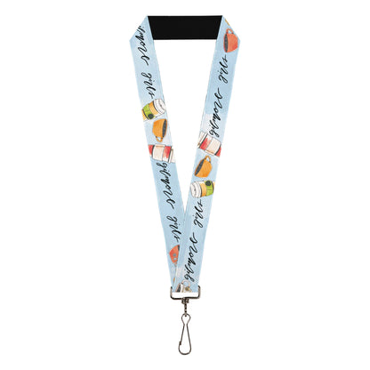 Lanyard - 1.0" - GILMORE GIRLS Luke's Coffee Shop Icons and Script Blue