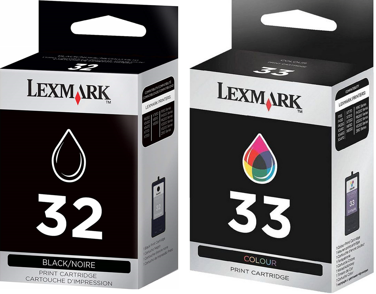 New, Pre-Owned - Lexmark 18C0532 #32/#33 Black & Color Twin Pack ink Cartridges