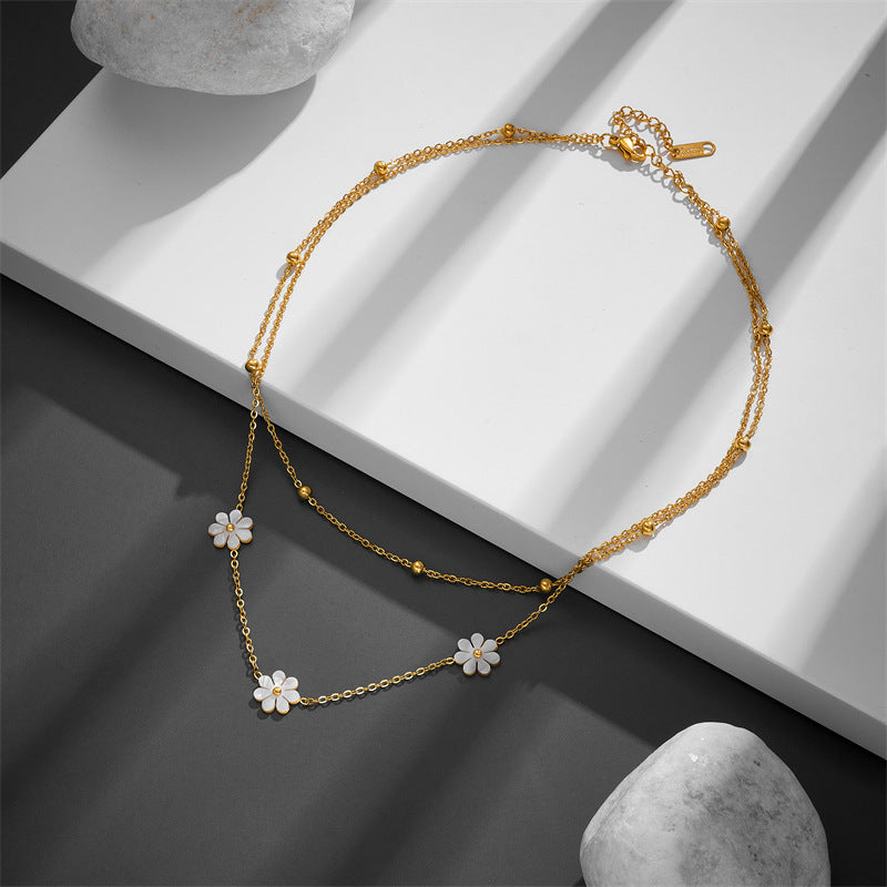 Stainless Steel Daisy Jewelry Set